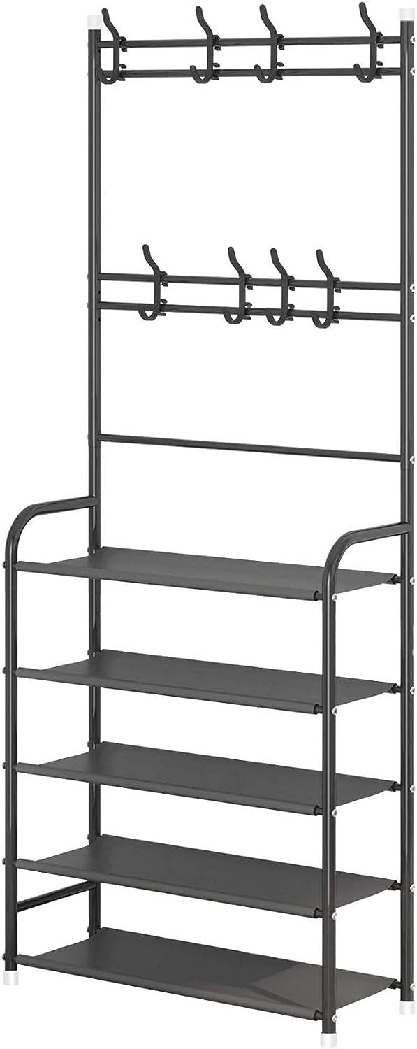 رف للمعاطف والاحذية متعدد الأستخدمات من الستانلس ستيل مع 5 طبقات