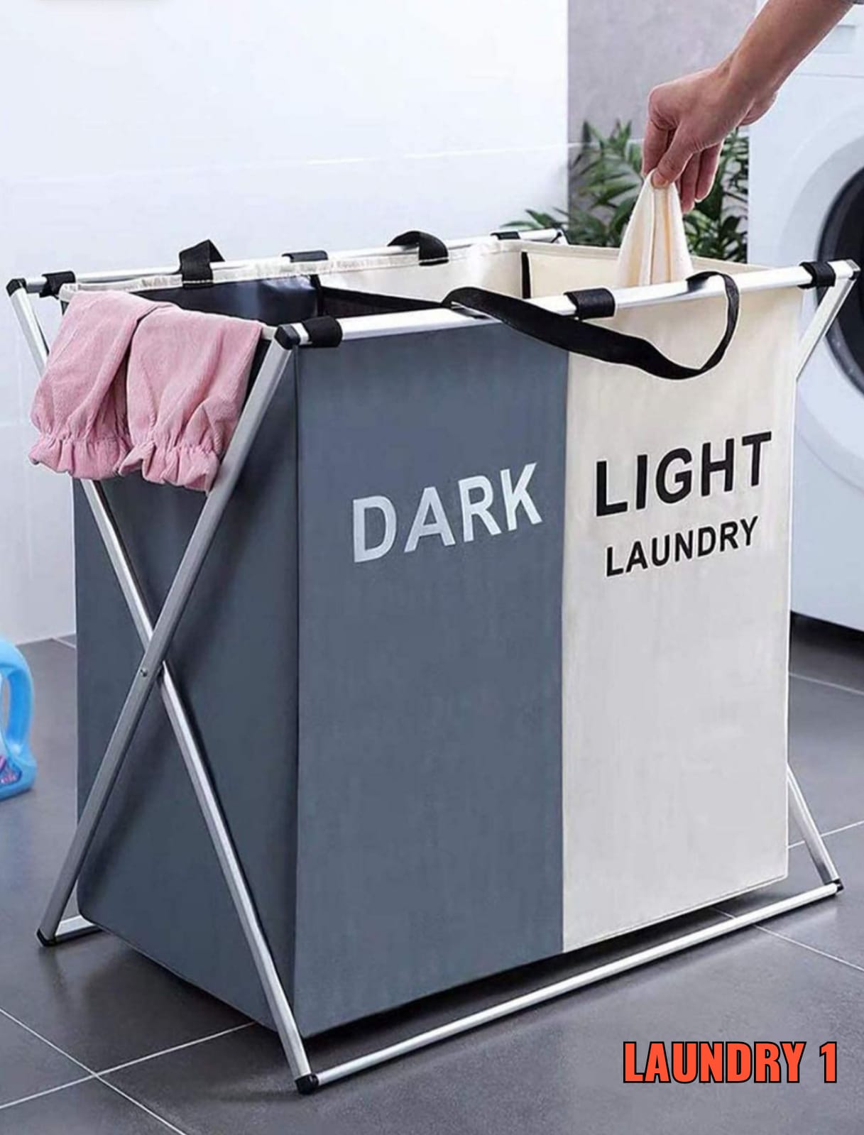 سلة غسيل قابلة للطي ، منظم غسيل للملابس المتسخة الملابس في فئتين