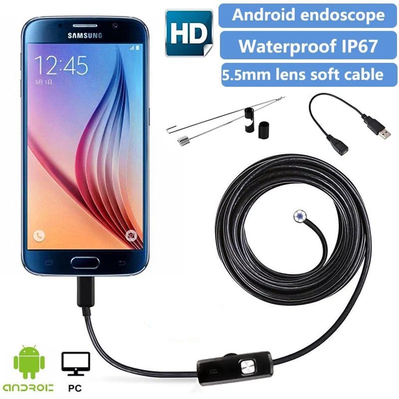 حار بيع 6LED 5.5 مللي متر مصغرة كاميرا المنظار للماء Borescope أنبوب التفتيش كاميرا الأنابيب لالروبوت هاتف ذكي